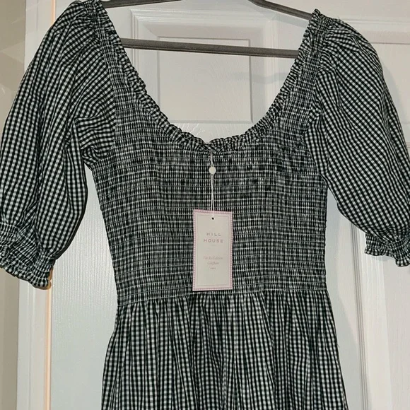 Hill House Blue Gingham Midi Dress - Picture 3 of 10